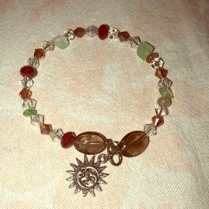 Handmade Gemstone and crystal bracelet